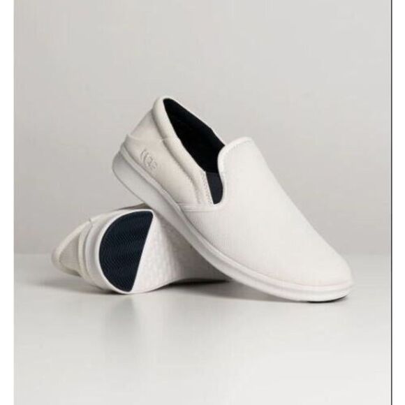 UGG 1124893 Men's Sz 12 White Sheldon Slip On Casual Sneakers Loafers - Picture 1 of 8